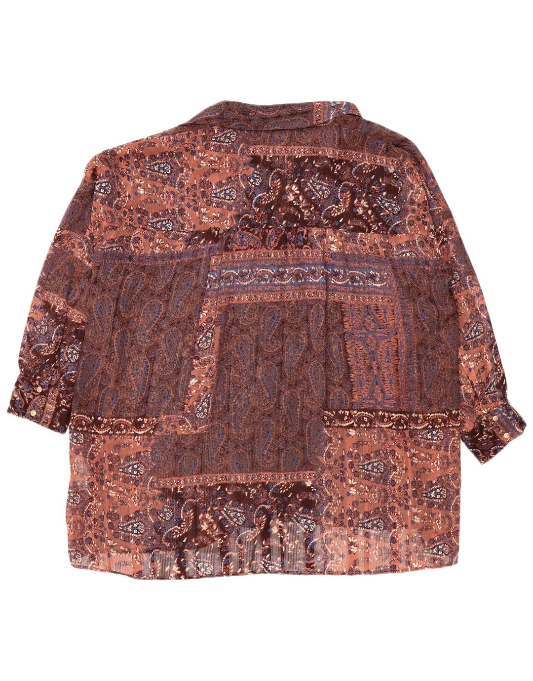 Bluză cămașă supradimensionată pentru femei Zara UK 14 Medium Multicolor Paisley