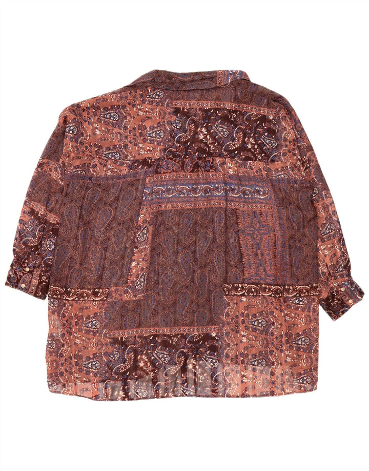 Bluză cămașă supradimensionată pentru femei Zara UK 14 Medium Multicolor Paisley