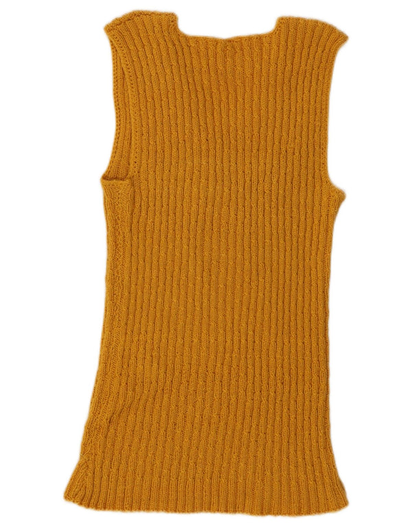 Vintage Womens Vest Tank Top UK 2 2XS Galben