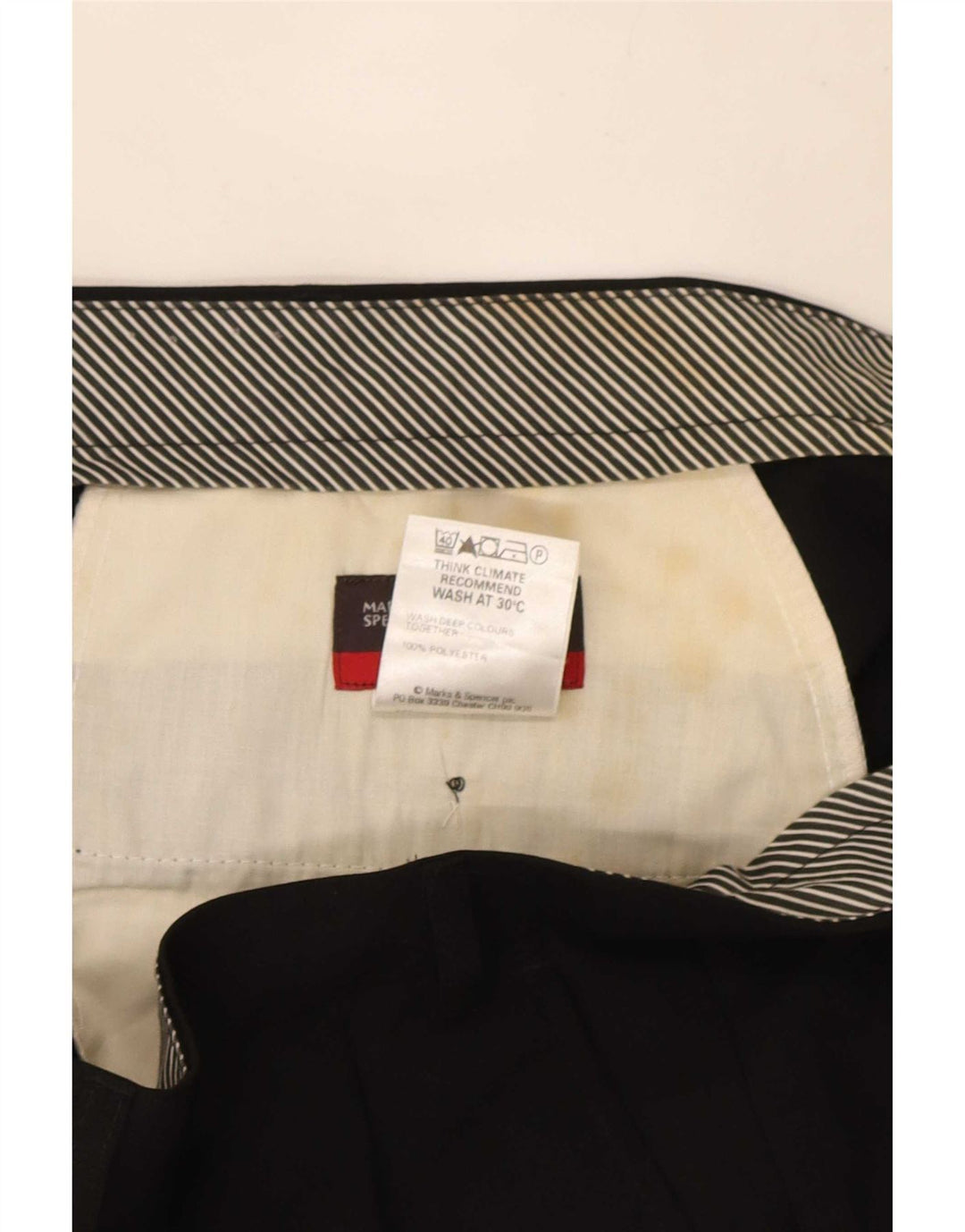 Pantaloni de costum pentru bărbați Marks & Spencer L40 L33 Poliester negru