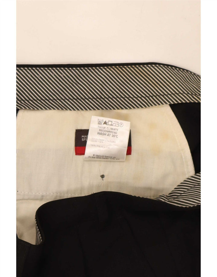 Pantaloni de costum pentru bărbați Marks & Spencer L40 L33 Poliester negru