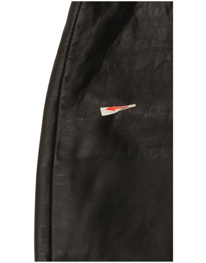 Fustă Mini din piele Vintage pentru femei IT 44 Medium W26 Piele neagră