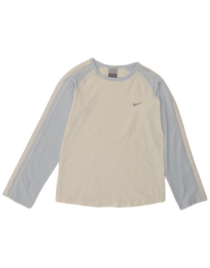 Top pentru femei Nike cu mânecă lungă Marea Britanie 14/16, mare, alb, bloc de culoare