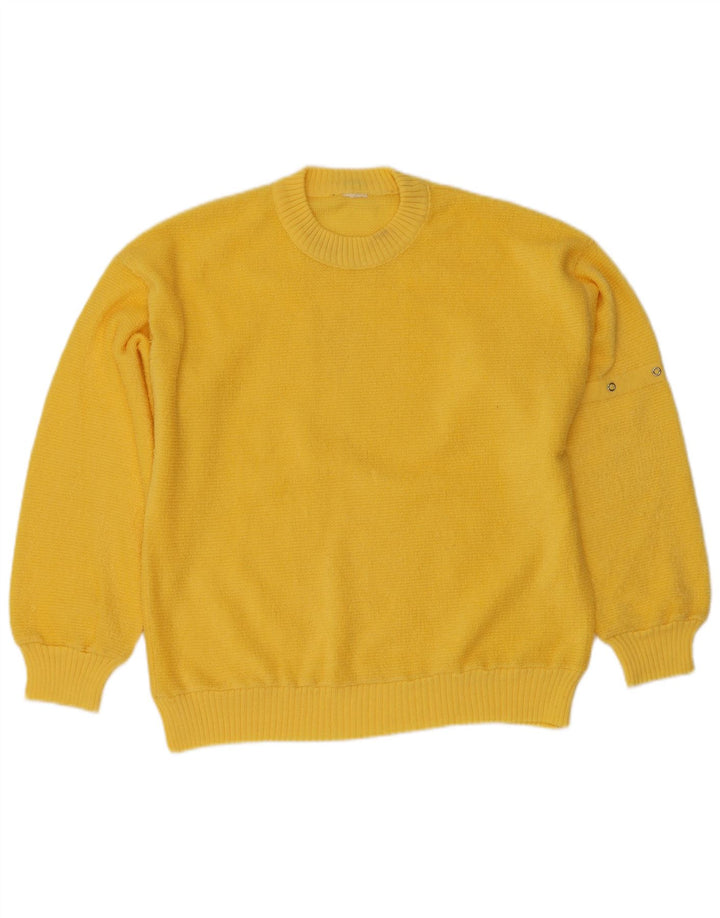 Pulover Vintage pentru bărbați cu gâtul turnat, galben mic