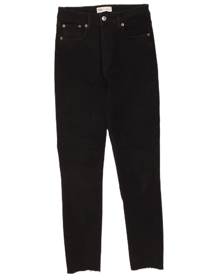 Blugi skinny pentru femei Zara Medium L28 L26 Negri