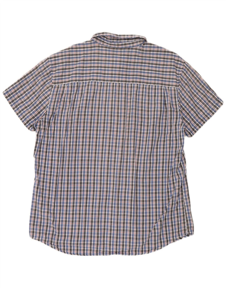 Cămașă Wrangler pentru bărbați, cu mânecă scurtă, cu ajustare normală, 2XL, bumbac cu carouri albastre