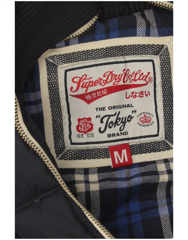 SUPERDRY Gilet căptușit cu glugă pentru femei UK 14 Medium Navy Blue Marine