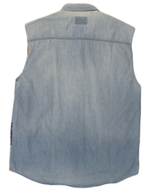 Cămașă din denim fără mâneci pentru bărbați Wampum, mare albastru, mozaic