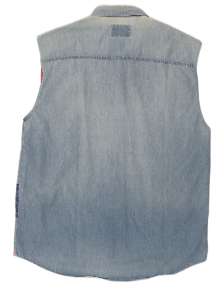Cămașă din denim fără mâneci pentru bărbați Wampum, mare albastru, mozaic