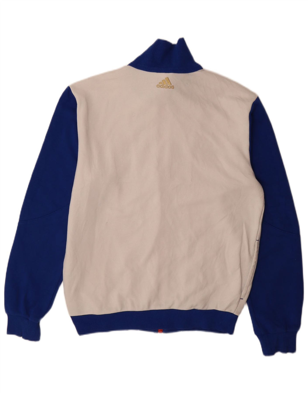 Jachetă de trening pentru bărbați Adidas, alb mediu, bumbac color bloc
