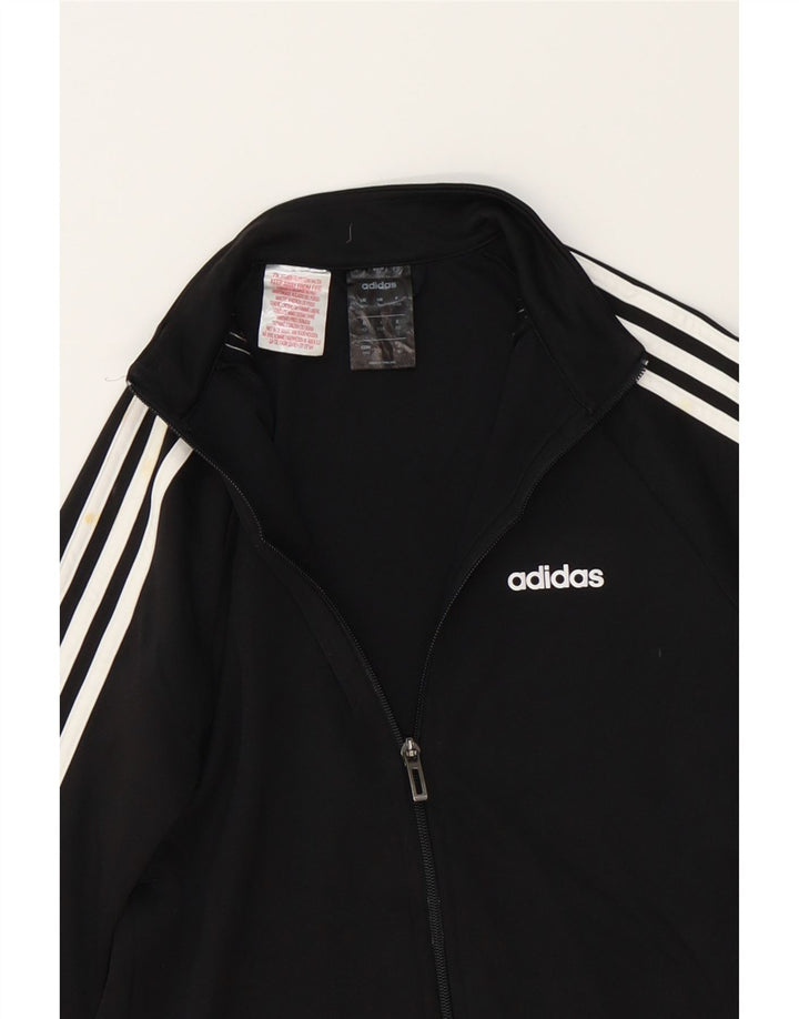 ADIDAS Boys Climalite Tracksuit Top Jacket 11-12 Years Black Polyester Vintage Adidas and Second-Hand Adidas from Messina Hembry 