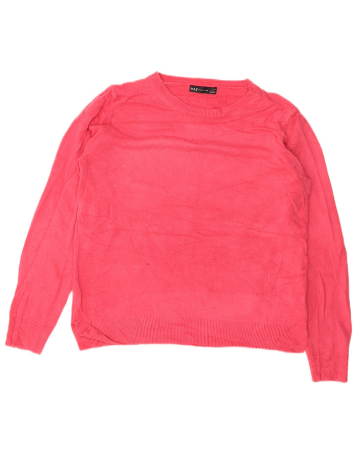 Pulover pentru femei Marks & Spencer cu decolteu triplu UK 14 Roz mediu acrilic