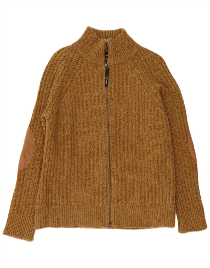 Pulover cardigan pentru bărbați Woolrich, lână maro mică