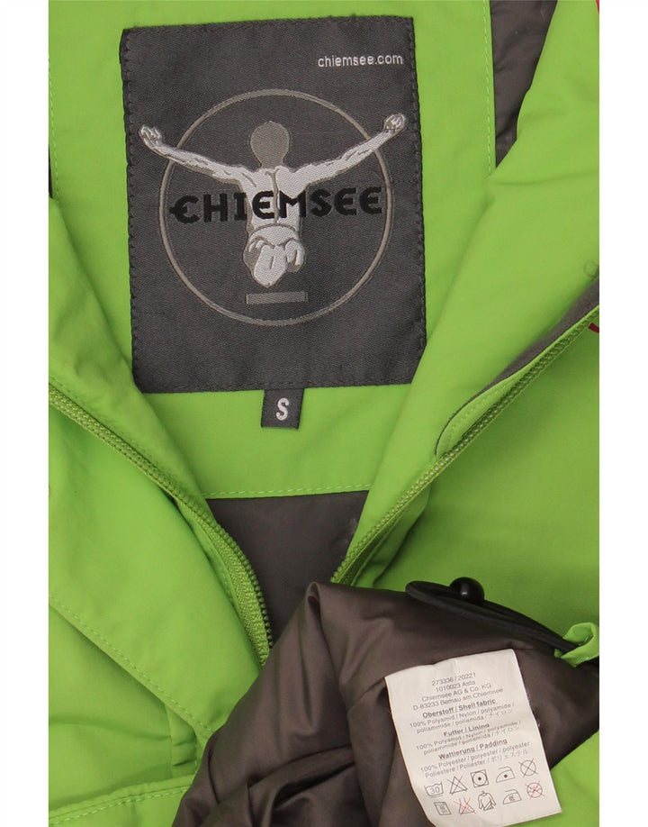 Jachetă de schi Chiemsee pentru femei, cu glugă, UK 10, verde, poliamidă color bloc