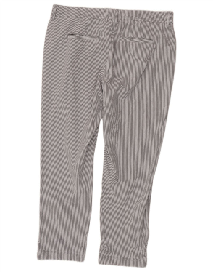 Pantaloni tăiați obișnuiți pentru femei Fat Face UK 12 Mediu L32 L25 Gri cu dungi