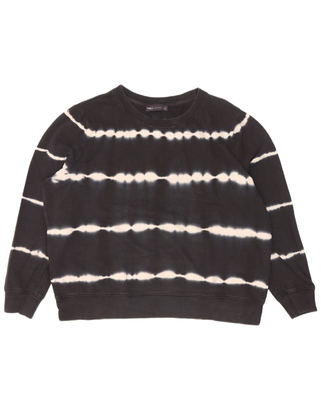 Pulover supradimensionat pentru femei Marks & Spencer UK 18 XL Black Tie Dye