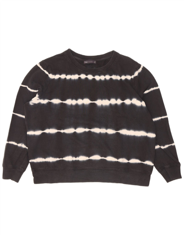 Pulover supradimensionat pentru femei Marks & Spencer UK 18 XL Black Tie Dye