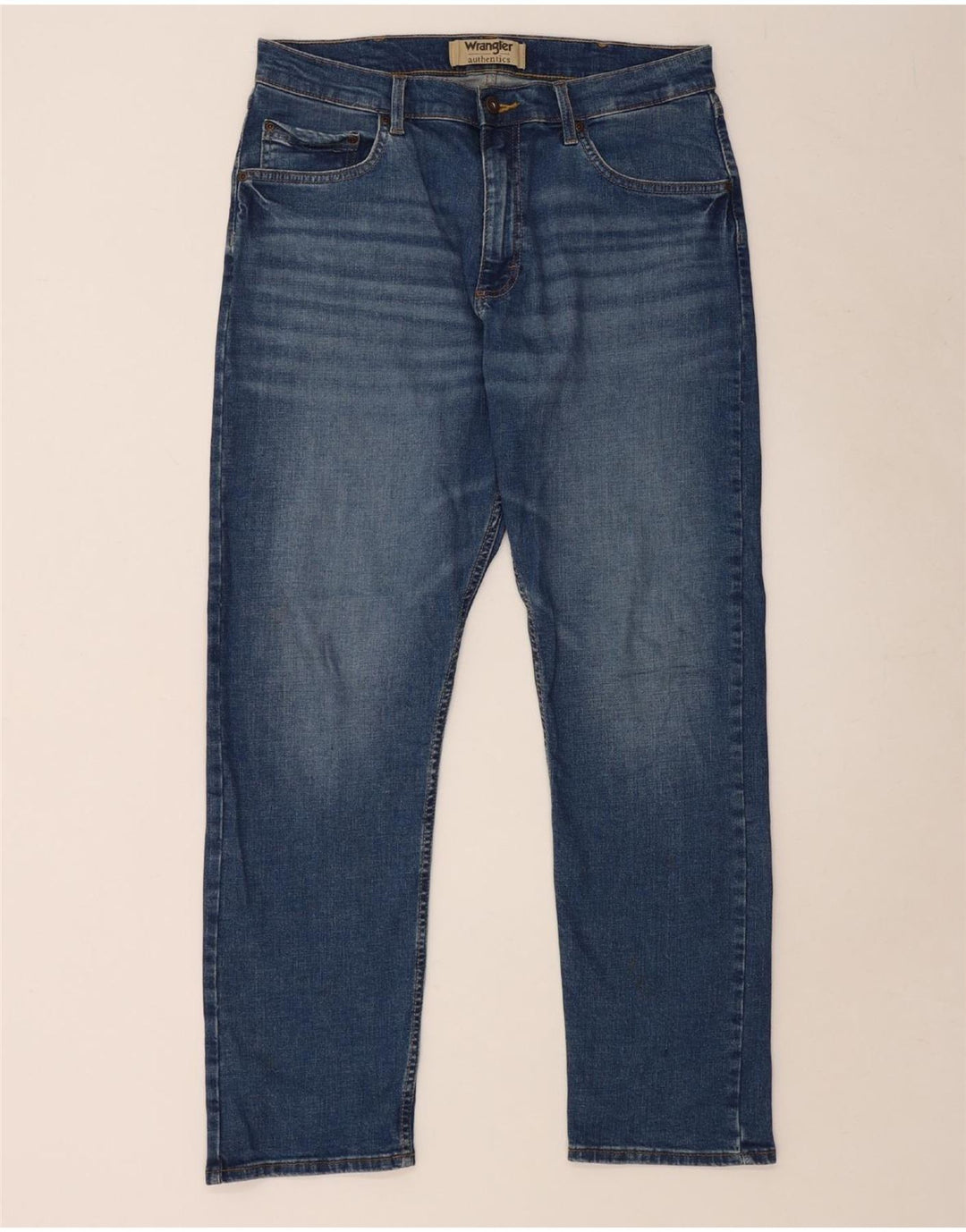 WRANGLER Blugi drepti pentru bărbați W34 L30 Bumbac albastru