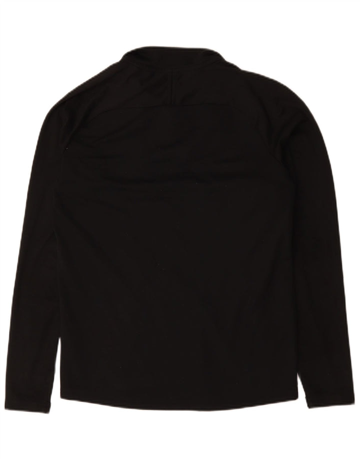 Top de trening pentru bărbați Dri Fit, cu fermoar și gât, color block, negru