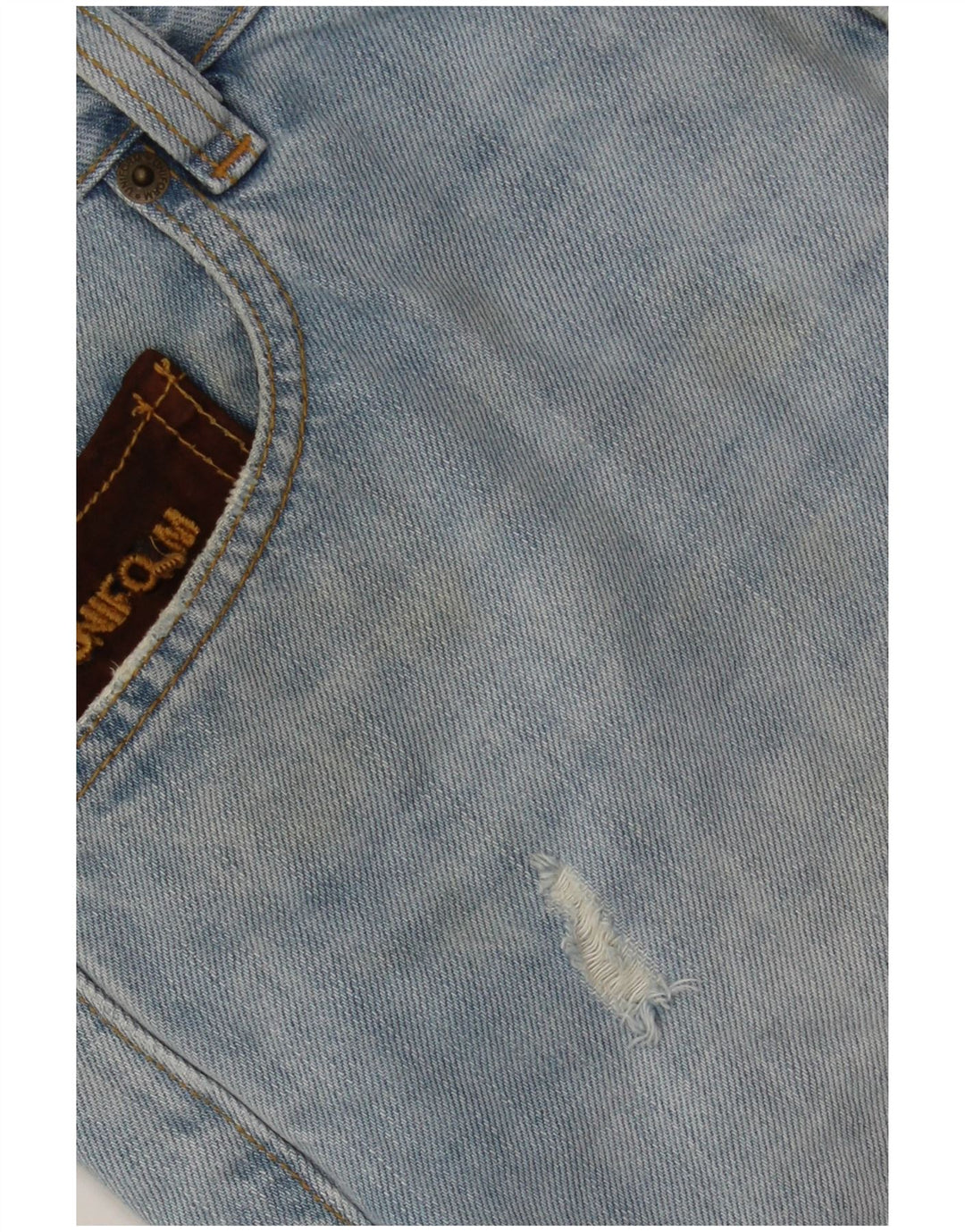 Uniformă Pantaloni scurți din denim învechit pentru bărbați W30, bumbac albastru mediu