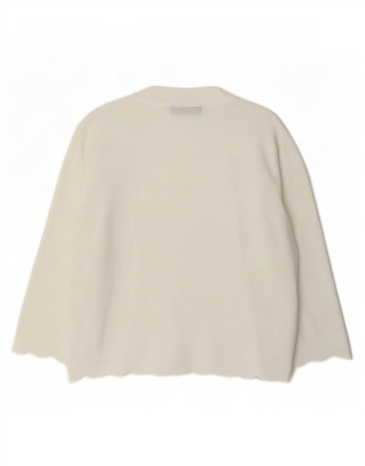 Pulover cardigan deschis pentru femei Marks & Spencer UK 12 Medium White Viscose