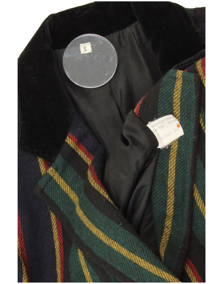 Jachetă pentru femei VINTAGE cu 2 nasturi, UK 10, cu dungi mici, multicolore