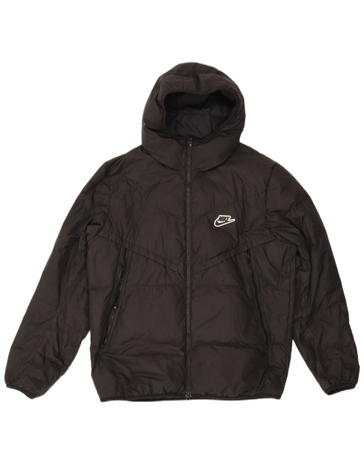 Jachetă căptușită cu glugă pentru bărbați Nike UK 40 Poliester negru mare