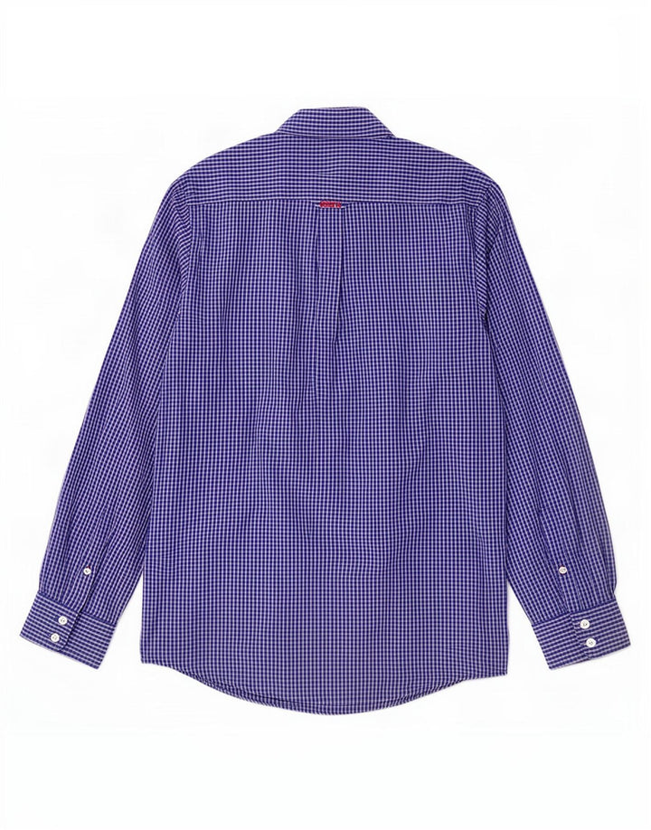 Crew Clothing Cămașă clasică pentru bărbați, bumbac cu carouri albastru mediu