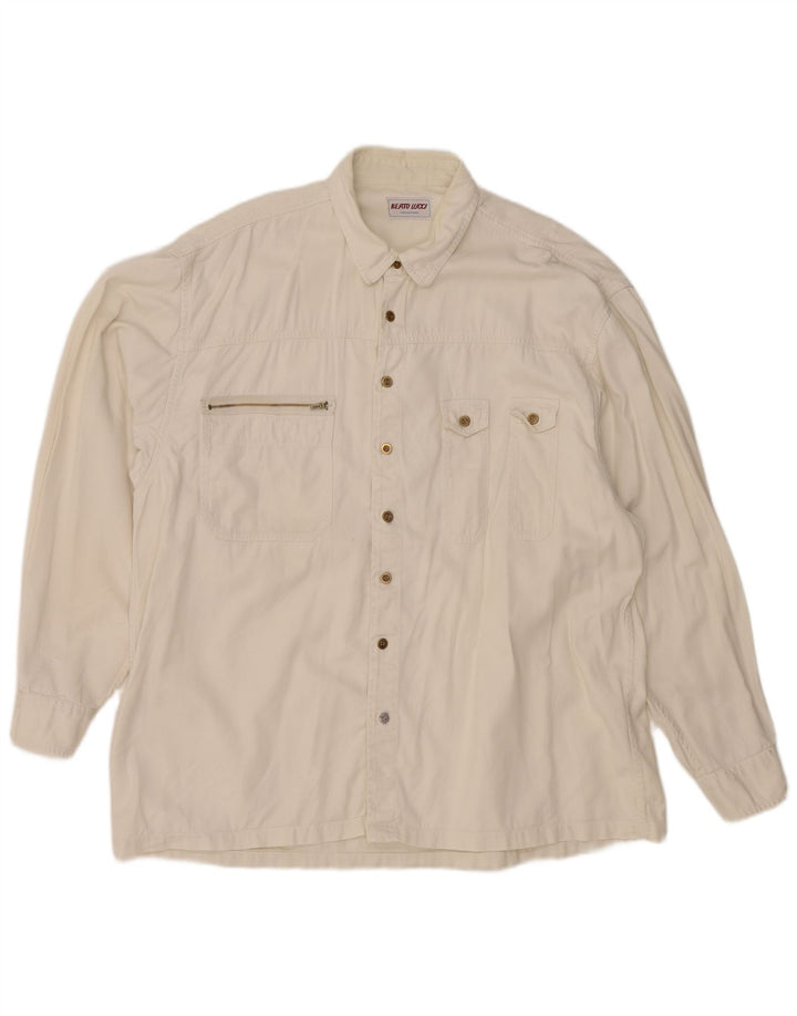 Cămașă din blugi pentru bărbați Berto Lucci, bumbac alb XL