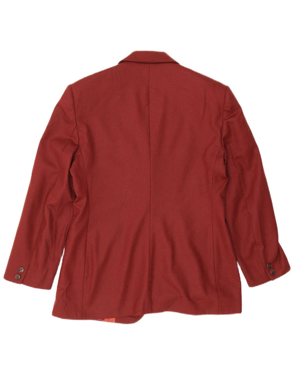Sacou Benetton pentru femei Crop 2 Button Blazer IT 44 Medium Burgundy Lână