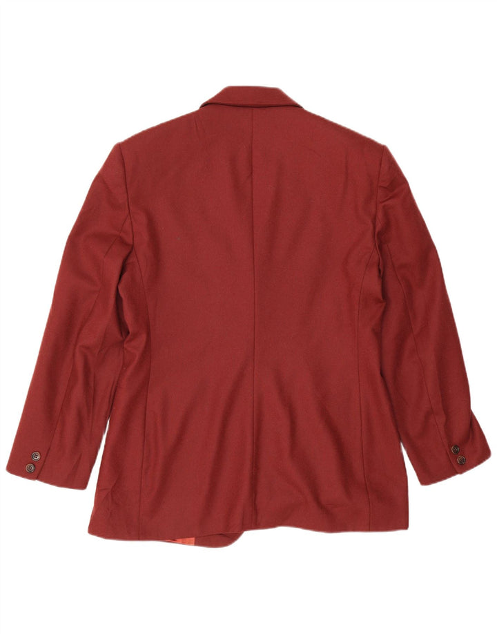 Sacou Benetton pentru femei Crop 2 Button Blazer IT 44 Medium Burgundy Lână