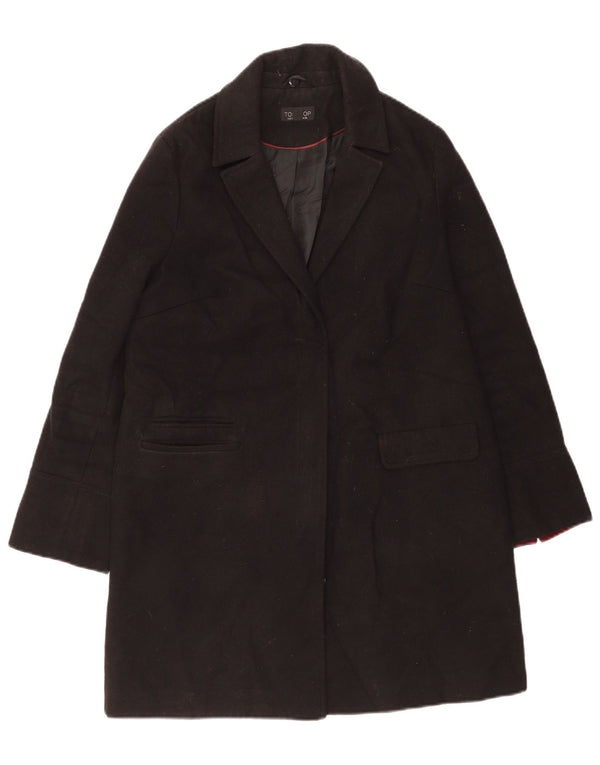 Topshop pardesiu supradimensionat pentru femei UK 10 mic poliester negru