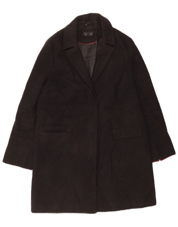 Topshop pardesiu supradimensionat pentru femei UK 10 mic poliester negru