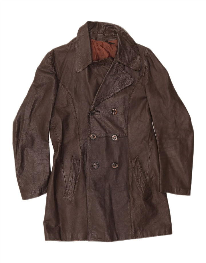 Palton din piele pentru femei VINTAGE IT 50 XL maro