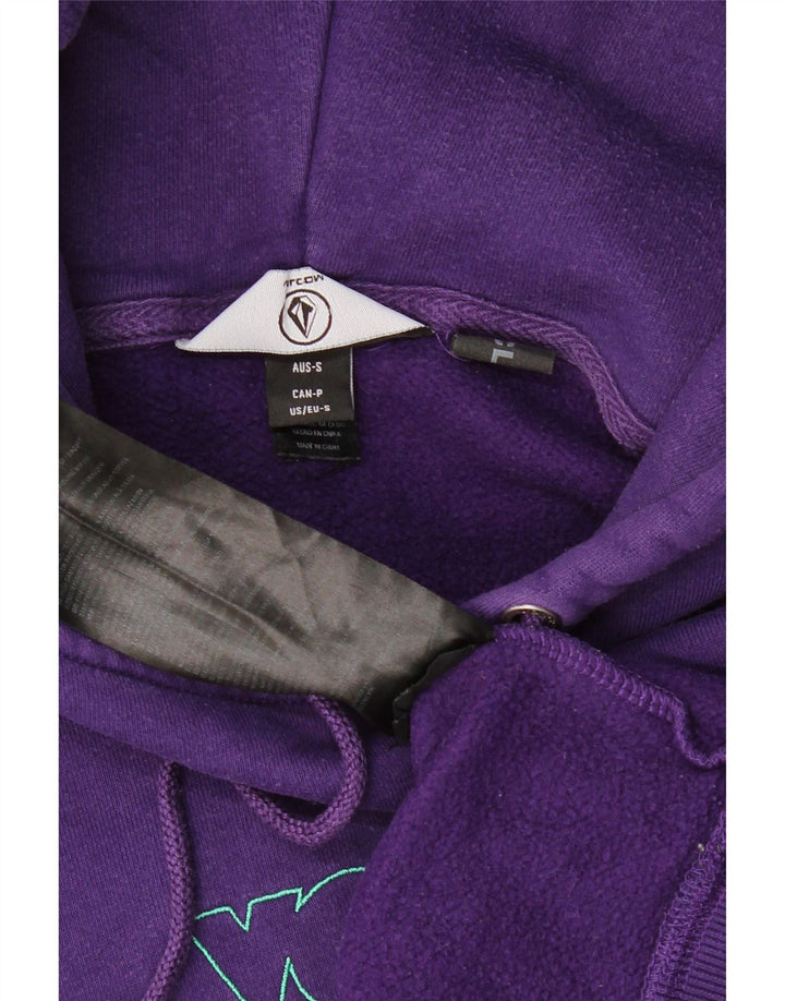 VOLCOM Pulover supradimensionat cu glugă cu grafic pentru femei UK 10 Mic violet