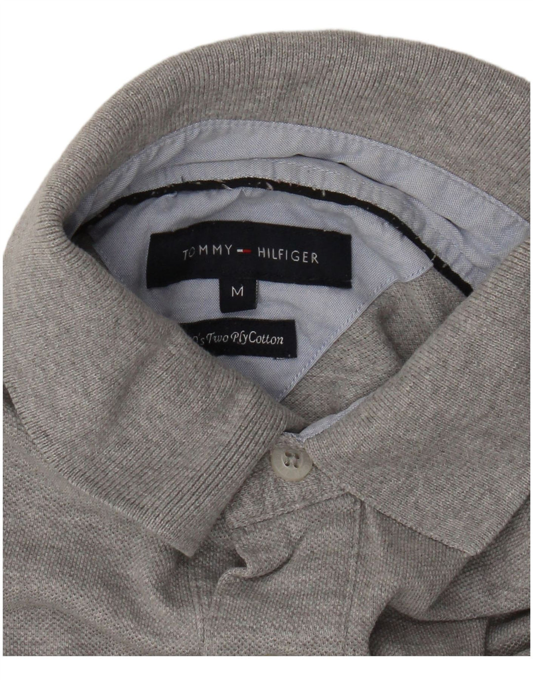 Tricou polo Tommy Hilfiger pentru bărbați, bumbac cu pete gri mediu