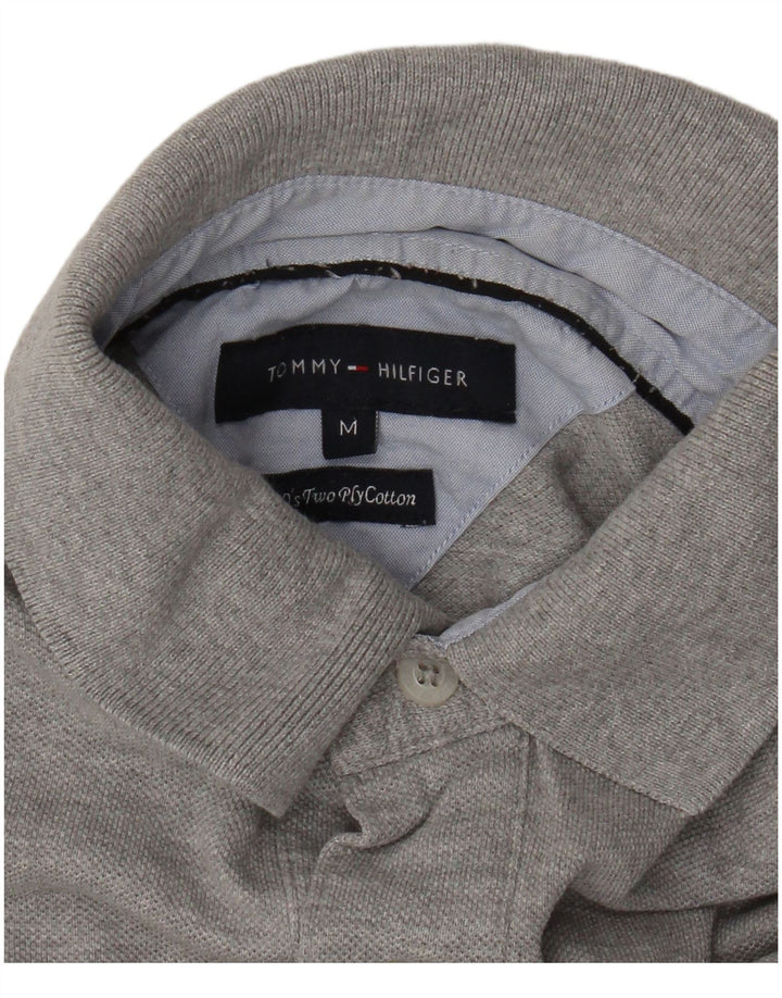 Tricou polo Tommy Hilfiger pentru bărbați, bumbac cu pete gri mediu