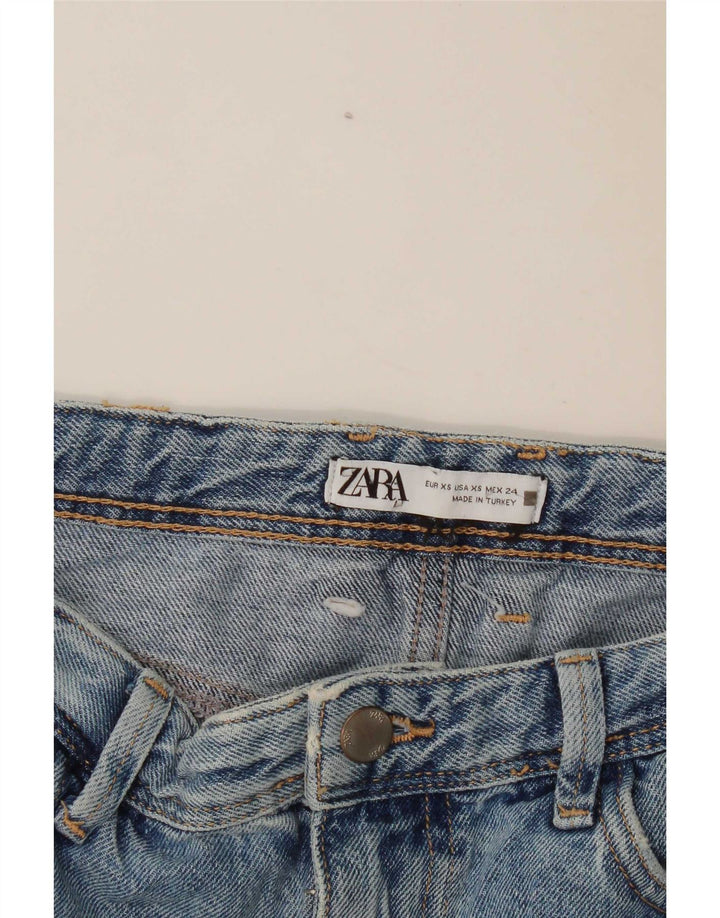 Fusta Maxi Denim Distressed Zara XS W24 Albastru