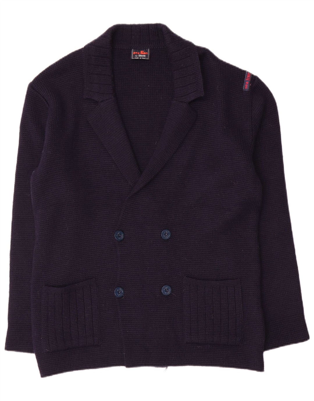 Pulover cardigan pentru bărbați Settebello, lână, albastru, mediu