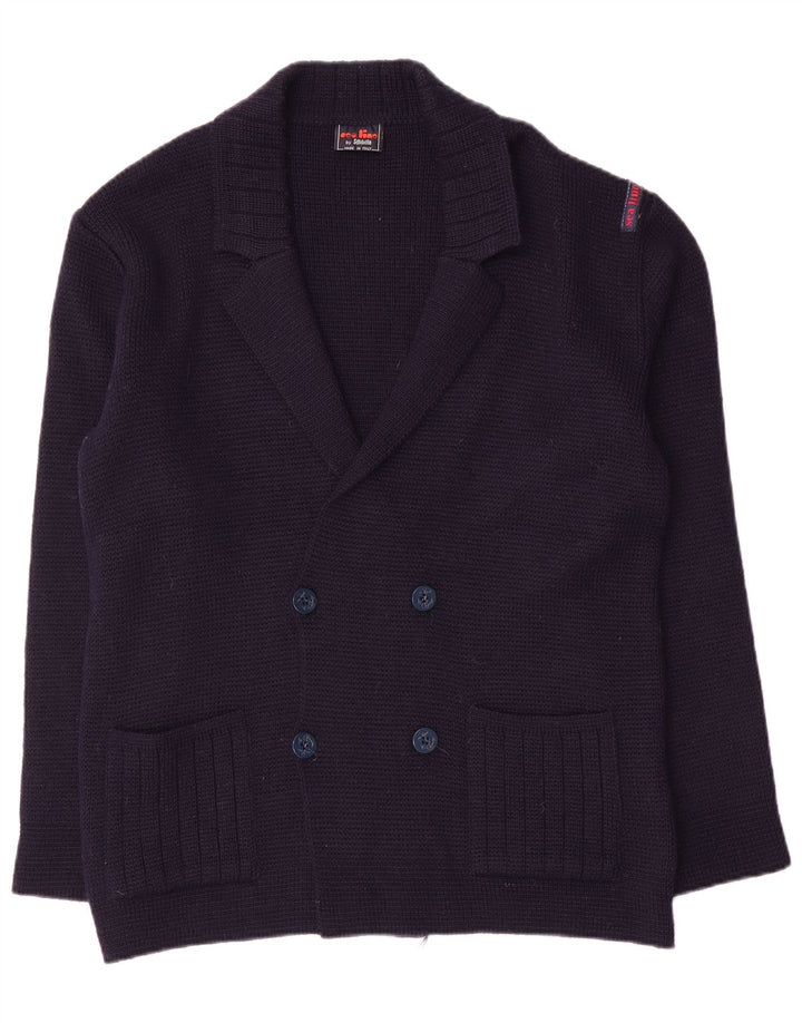 Pulover cardigan pentru bărbați Settebello, lână, albastru, mediu