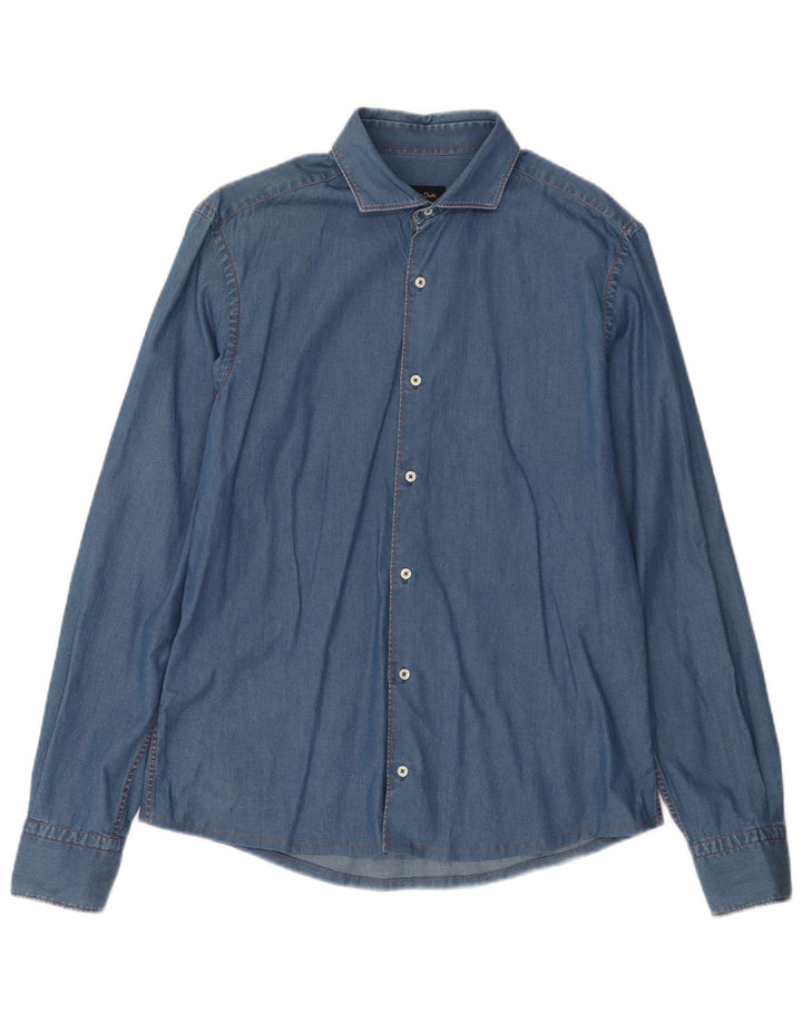 Cămașă din blugi pentru bărbați MASSIMO DUTTI, albastru mediu