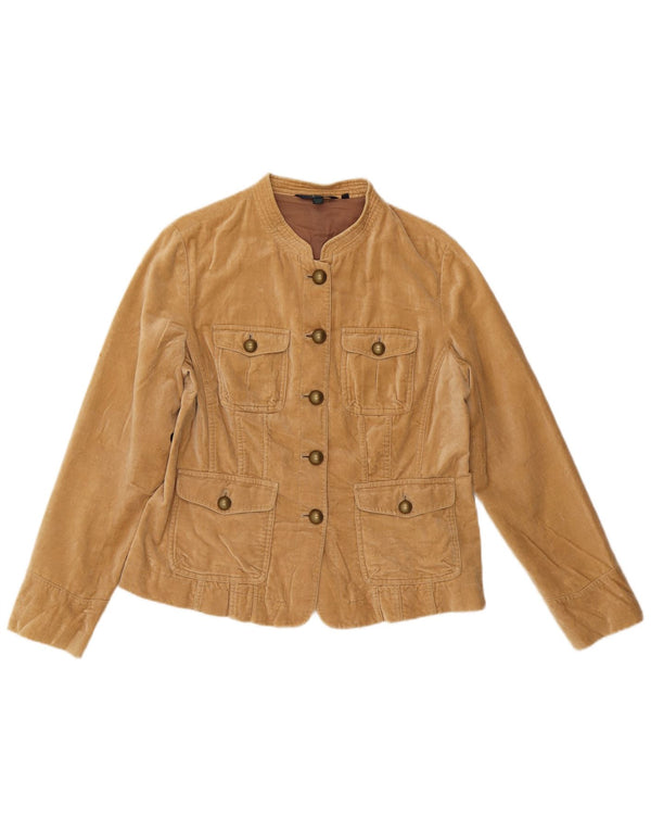 Jachetă Boden pentru femei din catifea cu 5 nasturi, UK 16, bumbac mare, bej