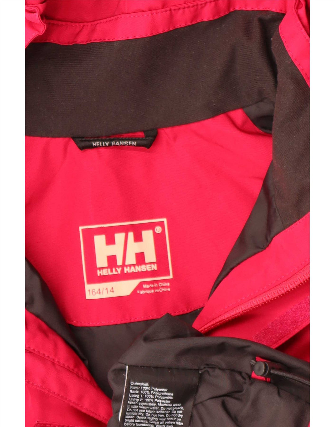 Jachetă de vânt cu glugă Helly Hansen pentru fete 13-14 ani poliester roșu