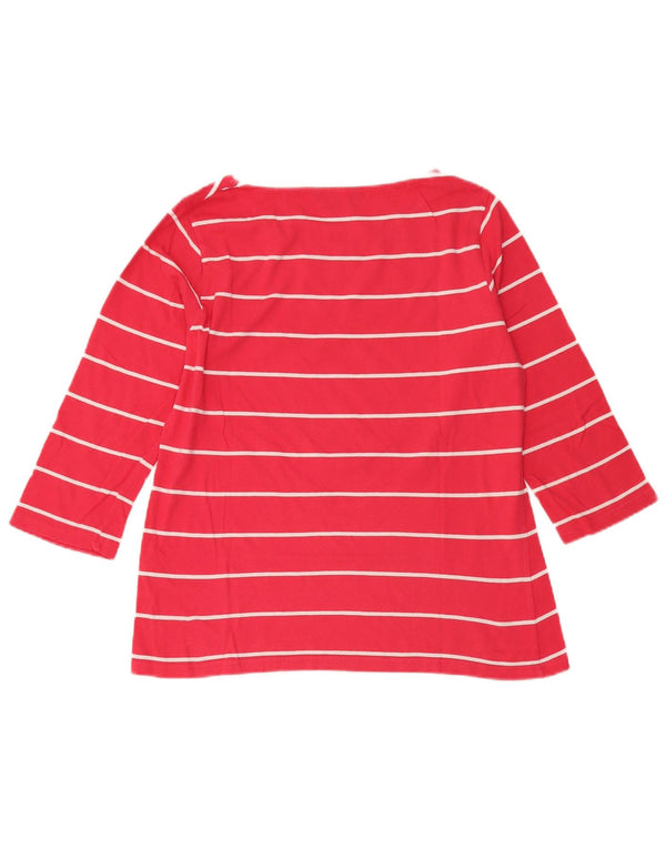 Crew Clothing Femei Top mânecă 3/4 UK 14 Bumbac cu dungi roșii medii