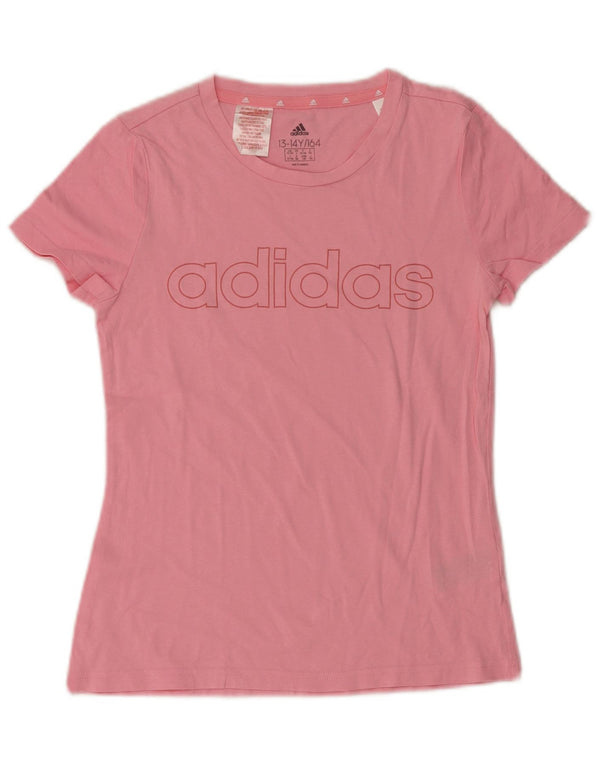 Tricou grafic Adidas Fete Top 13-14 Ani Roz Bumbac