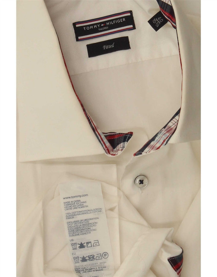 Cămașă croită pentru bărbați Tommy Hilfiger Mărimea 40 15 3/4 Mediu alb cadru