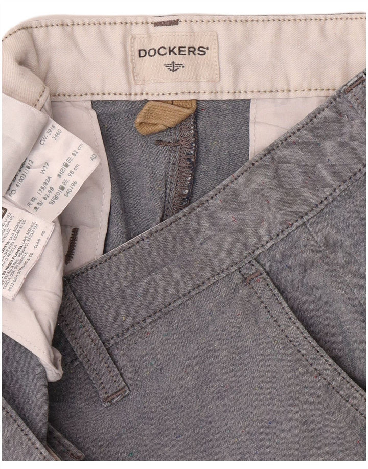Pantaloni scurți chino Dockers pentru bărbați W32, bumbac gri mare