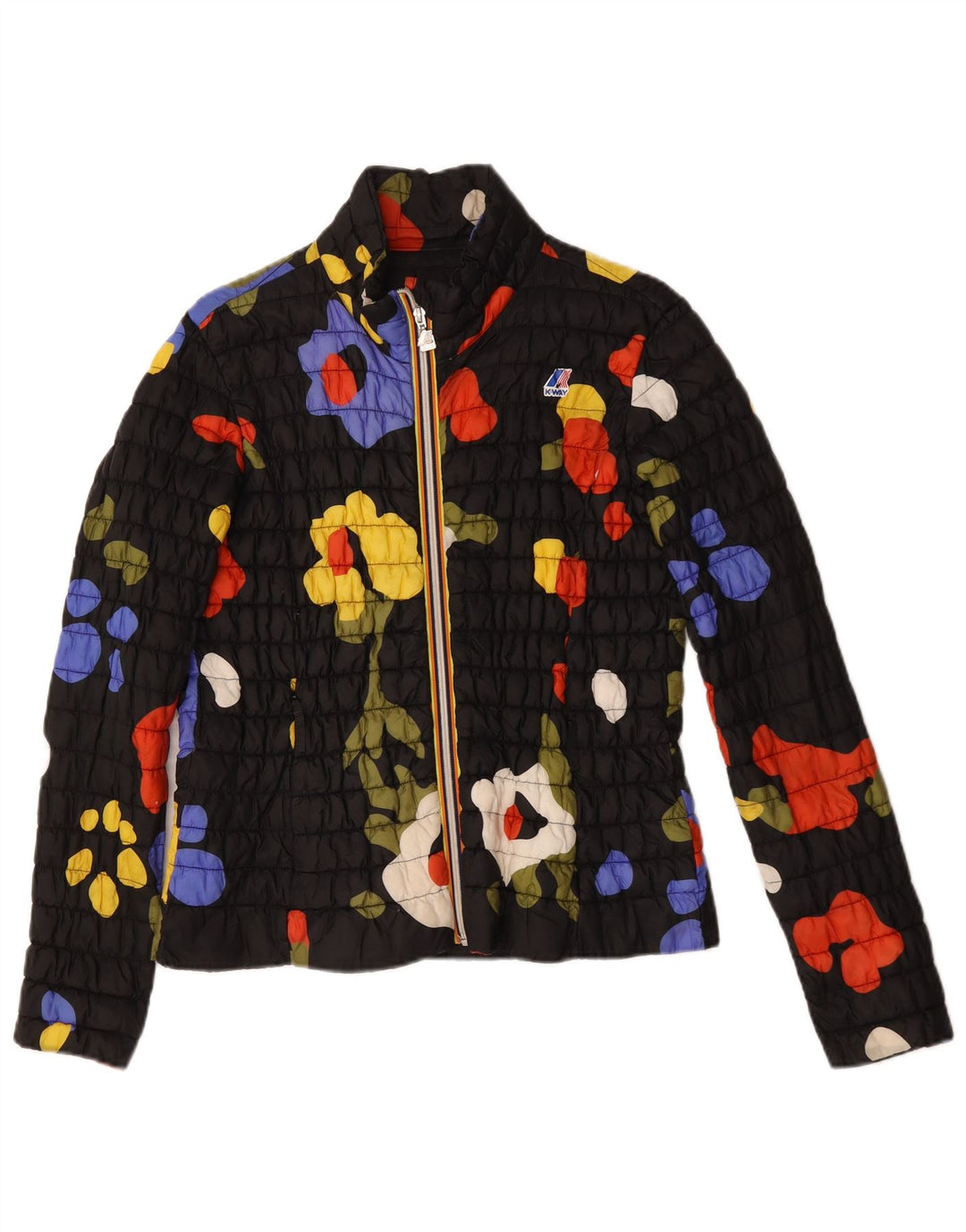 Jachetă matlasată K-Way pentru femei UK 14 Large Black Floral