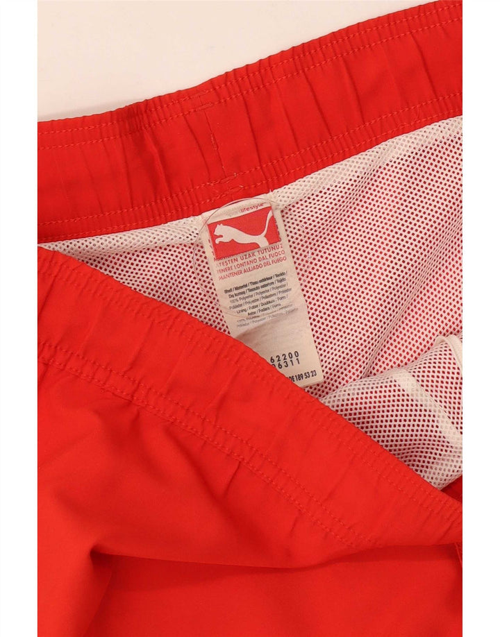 Pantaloni scurți de înot grafic pentru bărbați Puma, mari, portocalii, poliester color bloc