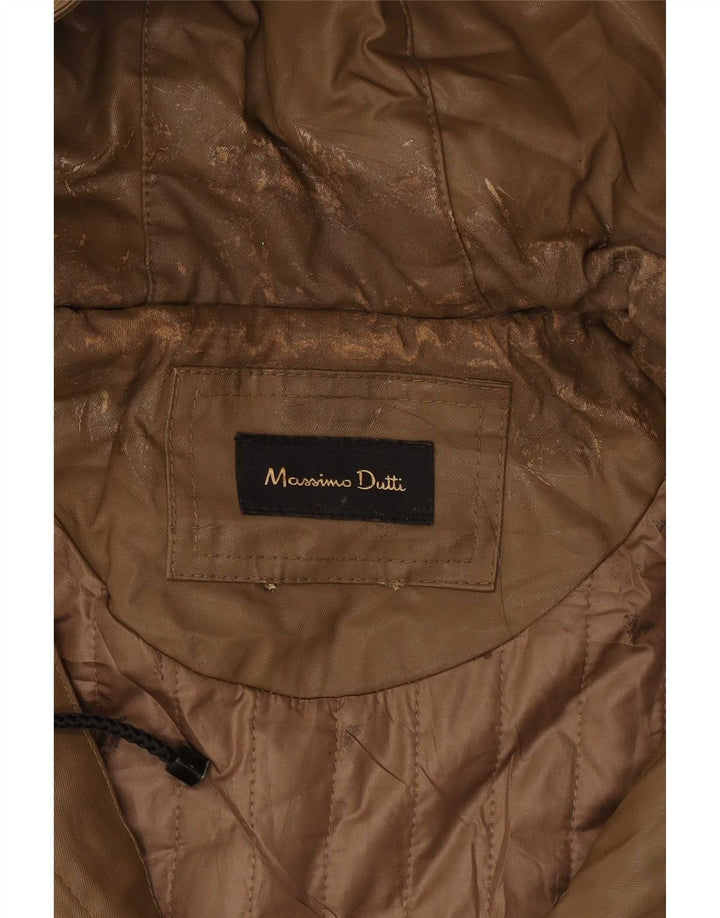 Jachetă parka cu glugă pentru femei Massimo Dutti UK 12 bumbac mediu bej